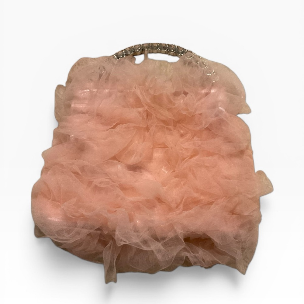 Source Unknown Pink Ruffle Tulle Shoulder Bag with Chain Strap - Picture 2 of 8